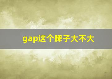 gap这个牌子大不大