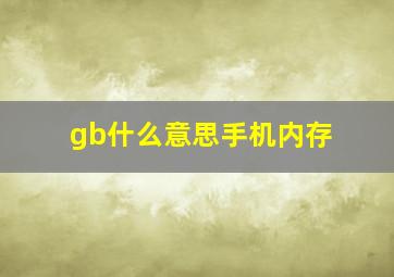 gb什么意思手机内存