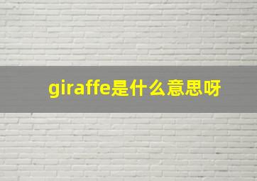 giraffe是什么意思呀