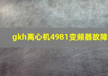 gkh离心机4981变频器故障