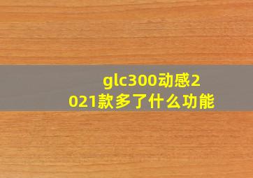 glc300动感2021款多了什么功能