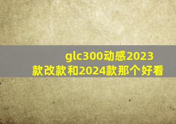 glc300动感2023款改款和2024款那个好看