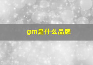 gm是什么品牌