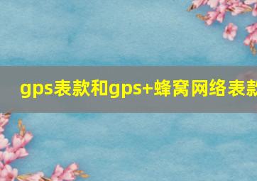 gps表款和gps+蜂窝网络表款