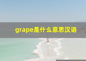 grape是什么意思汉语