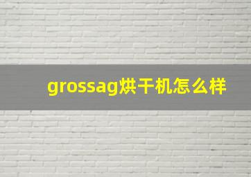 grossag烘干机怎么样