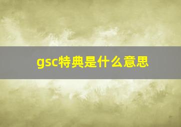 gsc特典是什么意思