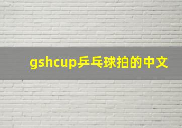 gshcup乒乓球拍的中文