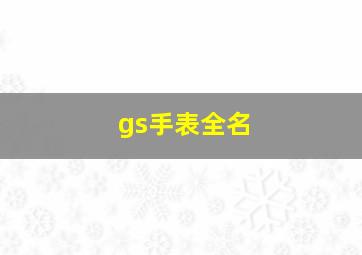 gs手表全名