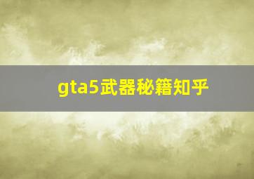 gta5武器秘籍知乎