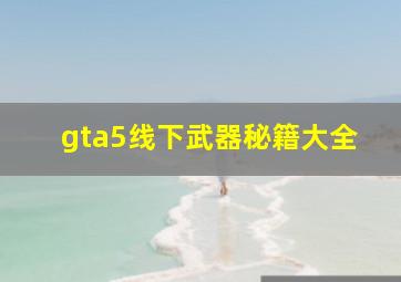 gta5线下武器秘籍大全