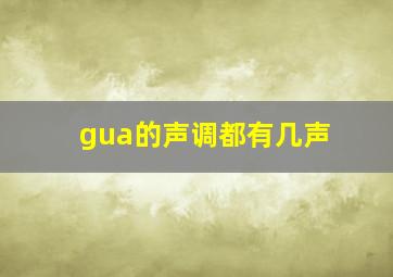 gua的声调都有几声