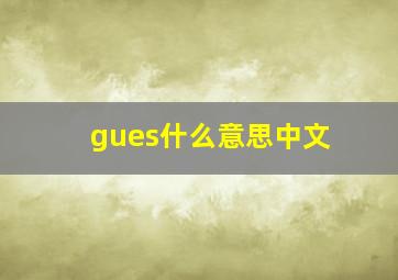 gues什么意思中文