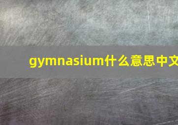 gymnasium什么意思中文