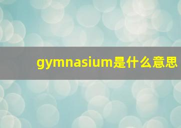 gymnasium是什么意思