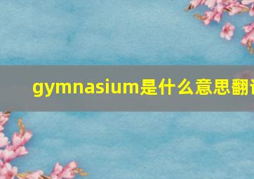 gymnasium是什么意思翻译