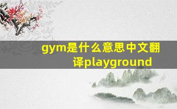 gym是什么意思中文翻译playground