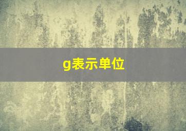 g表示单位