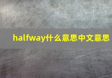 halfway什么意思中文意思