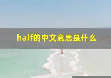 half的中文意思是什么