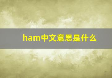 ham中文意思是什么