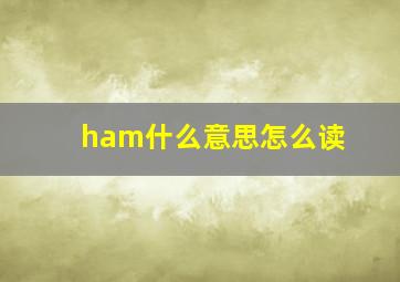 ham什么意思怎么读