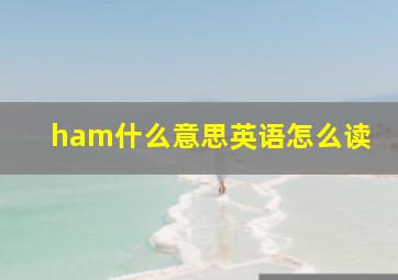 ham什么意思英语怎么读