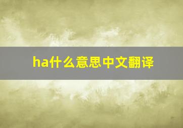 ha什么意思中文翻译