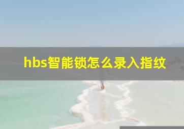 hbs智能锁怎么录入指纹