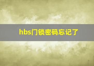 hbs门锁密码忘记了