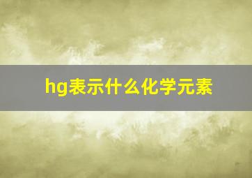 hg表示什么化学元素