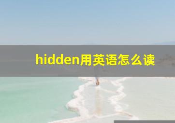 hidden用英语怎么读