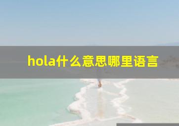 hola什么意思哪里语言