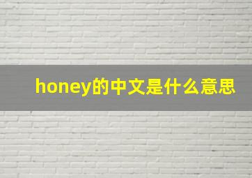 honey的中文是什么意思