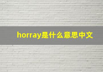 horray是什么意思中文