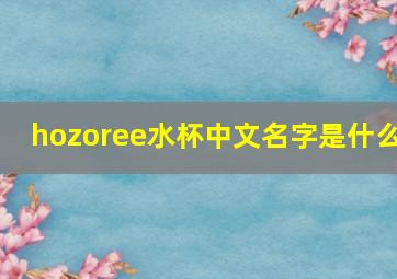 hozoree水杯中文名字是什么