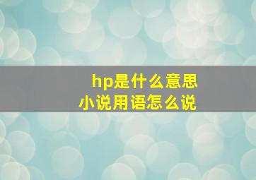 hp是什么意思小说用语怎么说