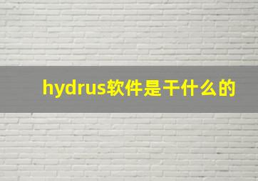 hydrus软件是干什么的