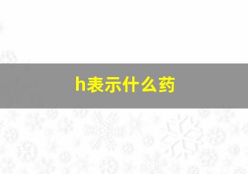 h表示什么药