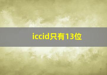 iccid只有13位