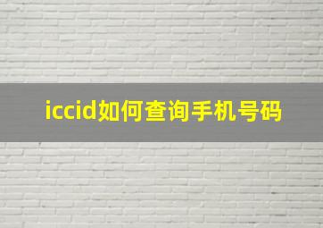 iccid如何查询手机号码