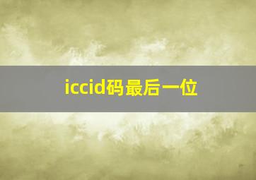 iccid码最后一位