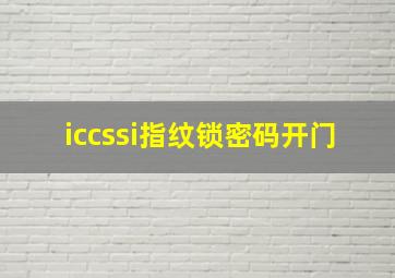 iccssi指纹锁密码开门