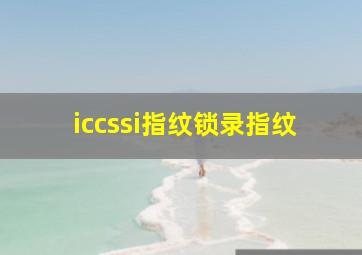 iccssi指纹锁录指纹