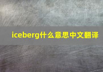 iceberg什么意思中文翻译