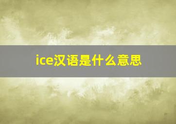 ice汉语是什么意思