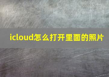 icloud怎么打开里面的照片