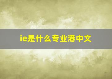 ie是什么专业港中文