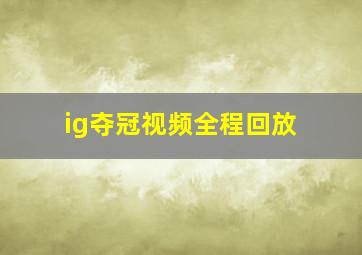 ig夺冠视频全程回放