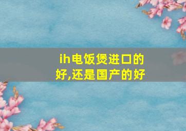 ih电饭煲进口的好,还是国产的好